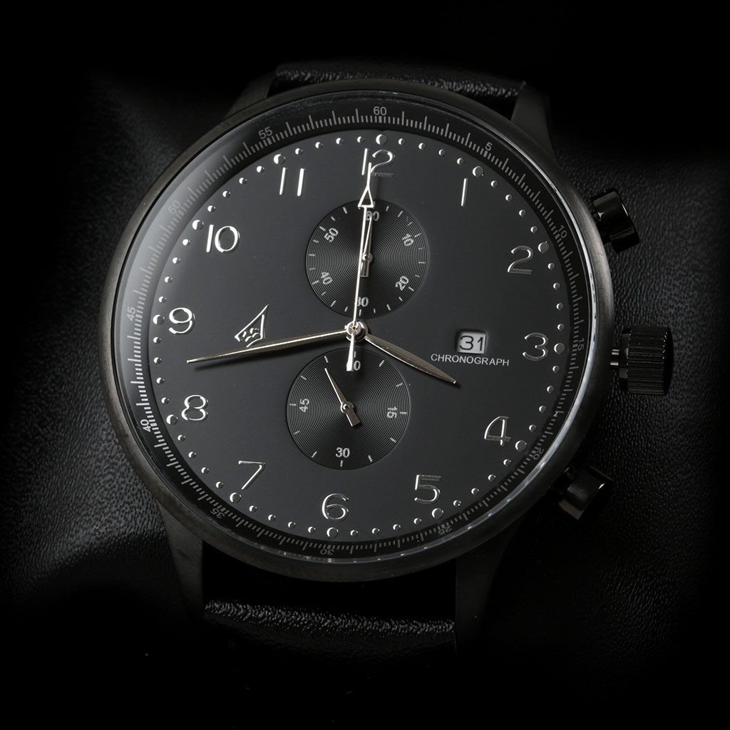 City Chronograph Flyback Watch with Black Watch Face — Dassault Aviation
