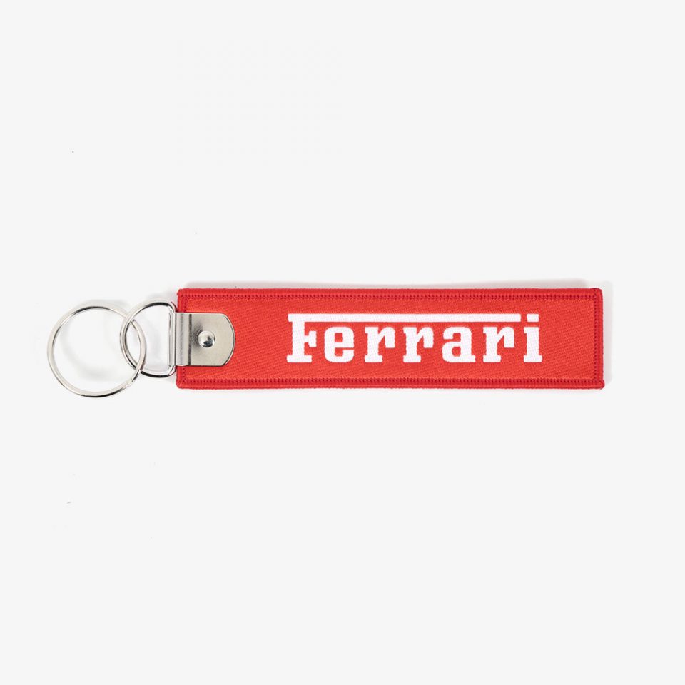 Porte-clés Ferrari En Simili Cuir Et Acier Chromé - Logo Imprimé HD - Boîte Cadeau Incluse - Look Rétro