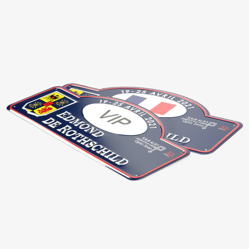 Plaque de rallye PVC résistante pour événements auto