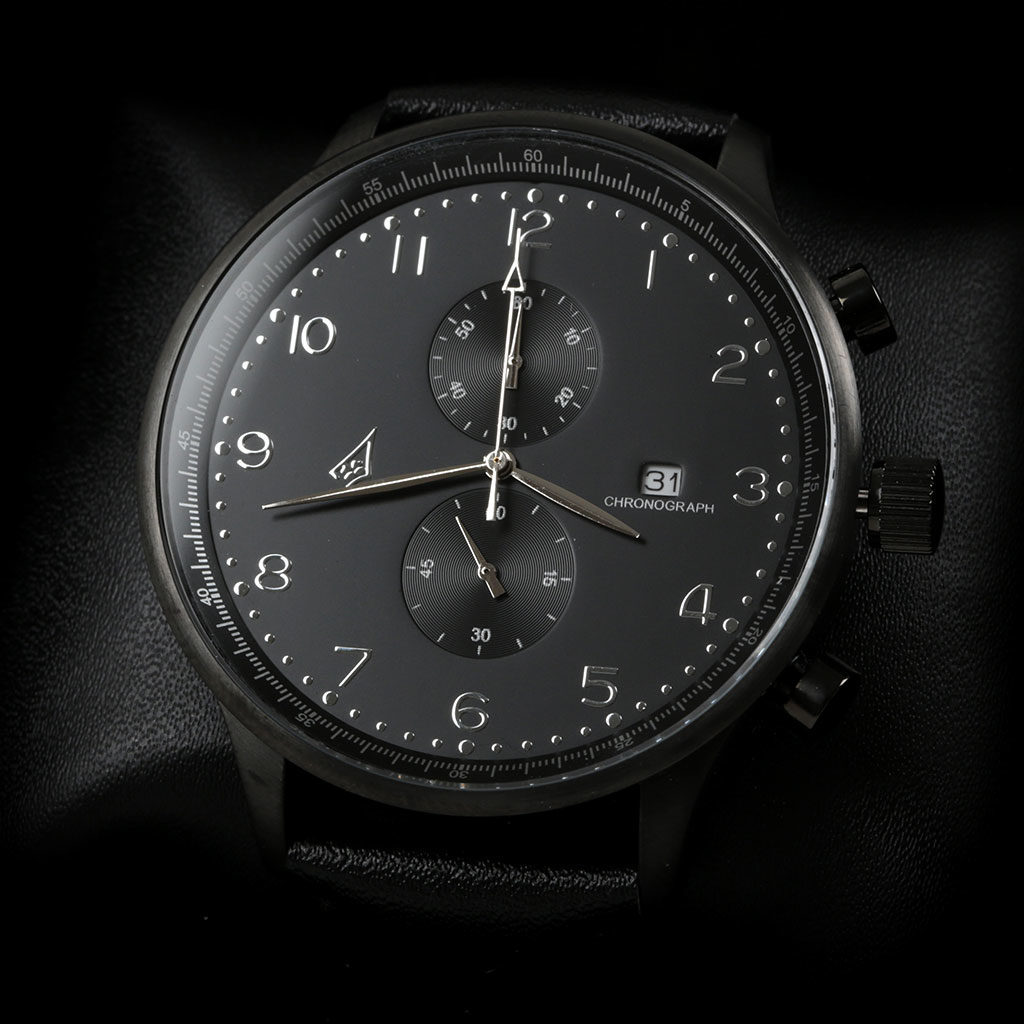 montre chronographe flyback en ville cadran noir dassault aviation